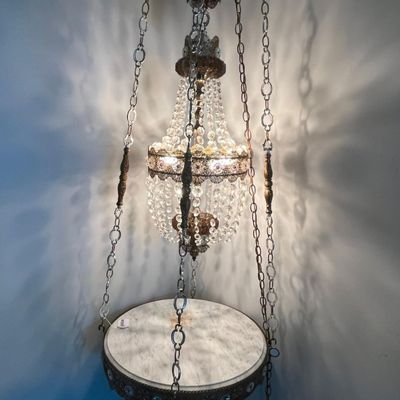 Sale Photo Thumbnail #145: Hollywood Regency Chandelier w/ Table