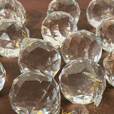 Sale Photo Thumbnail #470: Faceted Crystal Ball Chandelier Prisms