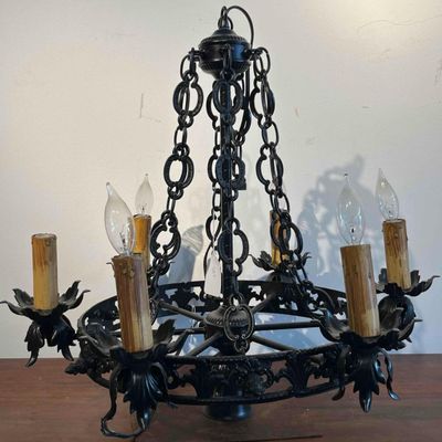 Sale Photo Thumbnail #606: Gothic Revival Iron Ring Chandelier