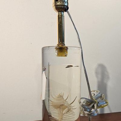 Sale Photo Thumbnail #312: Lucite Table Lamp w/ Venus Comb Murex