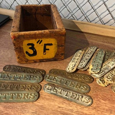 Sale Photo Thumbnail #427: Brass Mail Slot Escutcheons w/ Wood Box