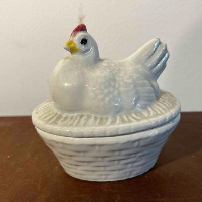 Sale Photo Thumbnail #546: Luster Ceramic Hen on Nest Covered Dish