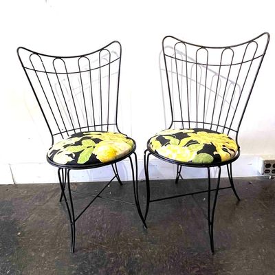 Sale Photo Thumbnail #167: Pair Mid-C. Fan-Back Wire Side Chairs