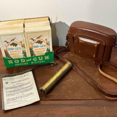 Sale Photo Thumbnail #477: Zeiss Camera, Thaxter Level & Rod & Gun