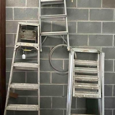 Sale Photo Thumbnail #632: 3 Aluminum Stepladders