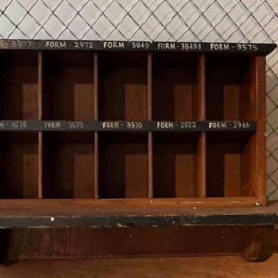 Sale Photo Thumbnail #384: Plywood Postal Form Sorting Rack