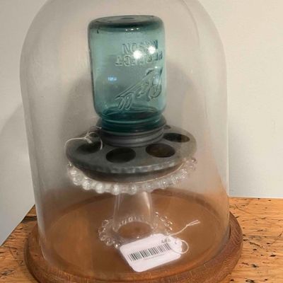Sale Photo Thumbnail #466: Ball Mason Poultry Feeder w/ Cloche