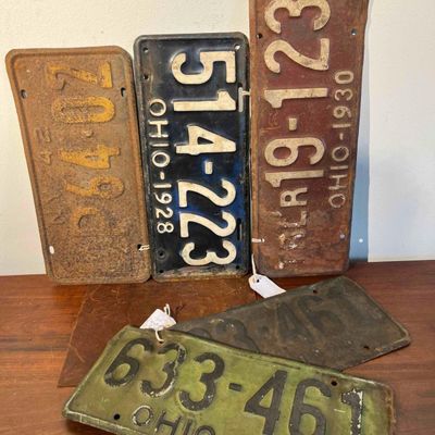 Sale Photo Thumbnail #589: 5 Ohio License Plates, 1928-1930