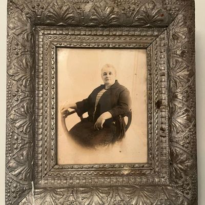 Sale Photo Thumbnail #489: Victorian Portrait Woman Repousse Frame