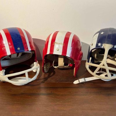 Sale Photo Thumbnail #544: 3 Spalding & Franklin Football Helmets