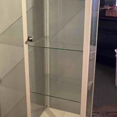 Sale Photo Thumbnail #604: White Metal & Glass Display Cabinet