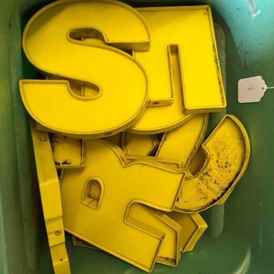 Sale Photo Thumbnail #616: Yellow Metal Channel Sign Letters
