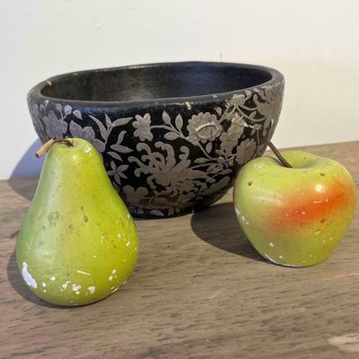 Sale Photo Thumbnail #181: Lacquered Floral Bowl & Stone Fruit