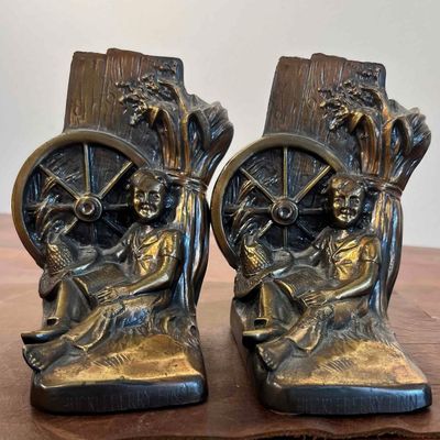 Sale Photo Thumbnail #428: Pair Detroit Metal Craft Finn Bookends