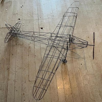 Sale Photo Thumbnail #732: Wireframe Model Airplane Sculpture