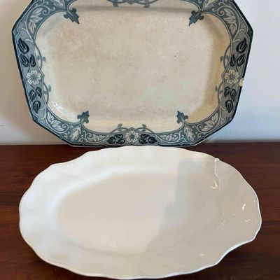 Sale Photo Thumbnail #203: Two Ceramic Serving Platters
