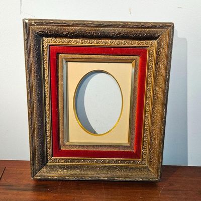Sale Photo Thumbnail #379: Gilt & Red Velvet Tiered Portrait Frame