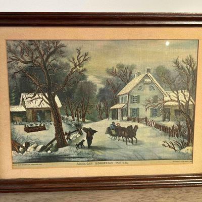 Sale Photo Thumbnail #76: Currier & Ives Homestead Winter Print