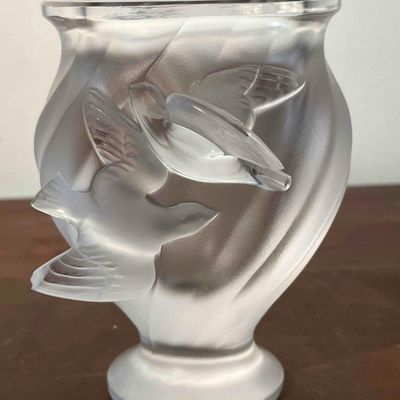Sale Photo Thumbnail #263: Lalique Rosine Frosted Crystal Vase