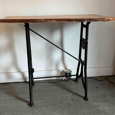 Sale Photo Thumbnail #226: Gould Packard & Co Iron & Oak Console