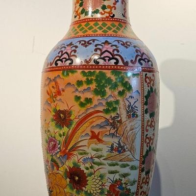 Sale Photo Thumbnail #310: Chinese Export Satsuma Porc. Floor Vase