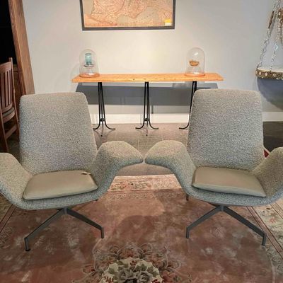 Sale Photo Thumbnail #464: Pair HBF Gilda Swivel Wing Chairs