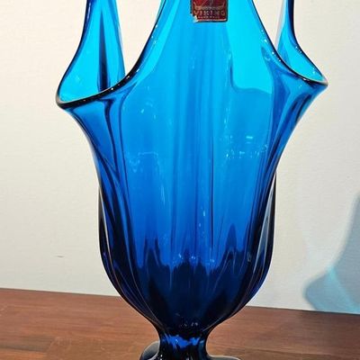 Sale Photo Thumbnail #319: Viking Glass Bluenique Epic Swung Vase