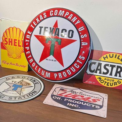 Sale Photo Thumbnail #432: Set 5 Automotive & Petroleum Signs