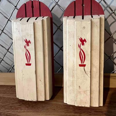 Sale Photo Thumbnail #352: Pair Wall-Mount Wood Knife Holders