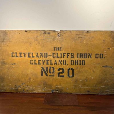Sale Photo Thumbnail #553: Cleveland-Cliffs Iron Co. Wooden Sign