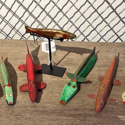 Sale Photo Thumbnail #55: Painted Wood Fish Spearing Decoys
