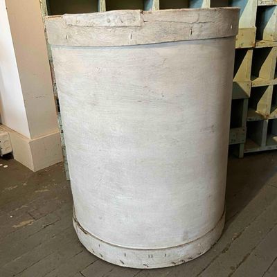 Sale Photo Thumbnail #642: Painted Primitive Bentwood Barrel