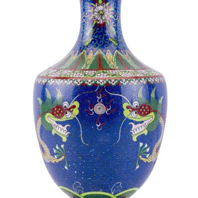 Vintage Chinese Cloisonne Dragon Vase