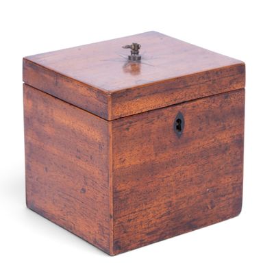 Antique English Inlaid Mahogany Tea Caddy