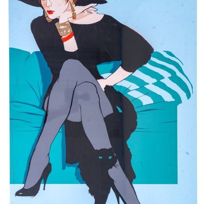 Signed Maher Marcos "Black Cat" Serigraph