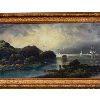19th C Pastel in Gilt and Gesso Frame, Signed