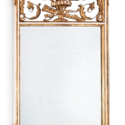 French Neoclassical Style Giltwood Trumeau Mirror
