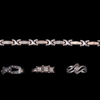 Sterling Silver Rings and Bracelet