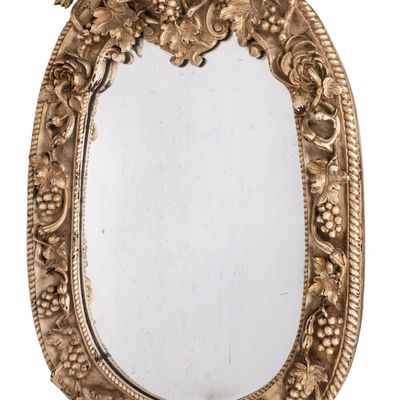 Carved Wood & Gesso Baroque Ornate Mirror