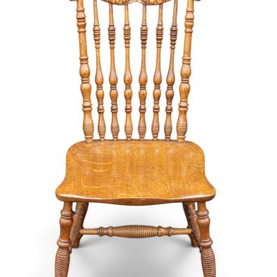 Golden Oak Dolphin Side Chair
