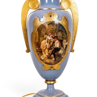 French Hand-Painted Porcelain Table Lamp