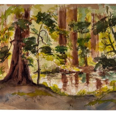Two Sided Watercolor Painting- McComas (1875-1938)