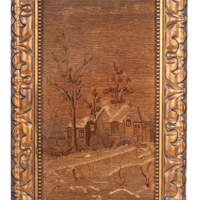 19th C Framed Embroidery