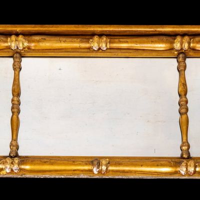 19th C American Empire Classical 3-Panel Mirror