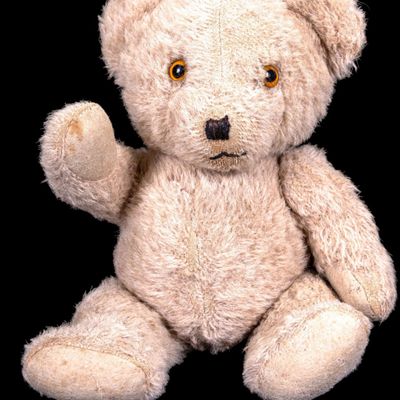 Early Jointed Teddy Bear w/ Amber Glass Eyes