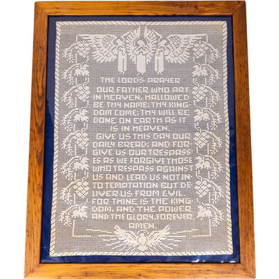 Early Large Framed Crochet Doily