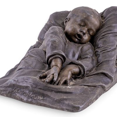 Eloi Robert "Le Sommeil" Sleeping Baby Sculpture