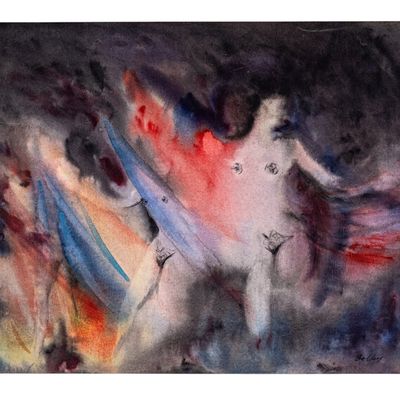 1958 Irma Bolley W/C Painting of Nude