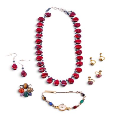 Vintage Scarab & Czech Glass Jewelry