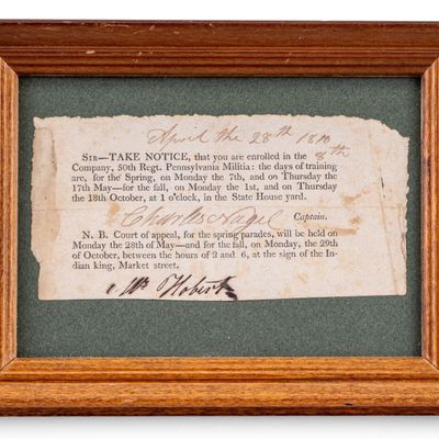 1810 Pa Militia Enrollment & Training Notice